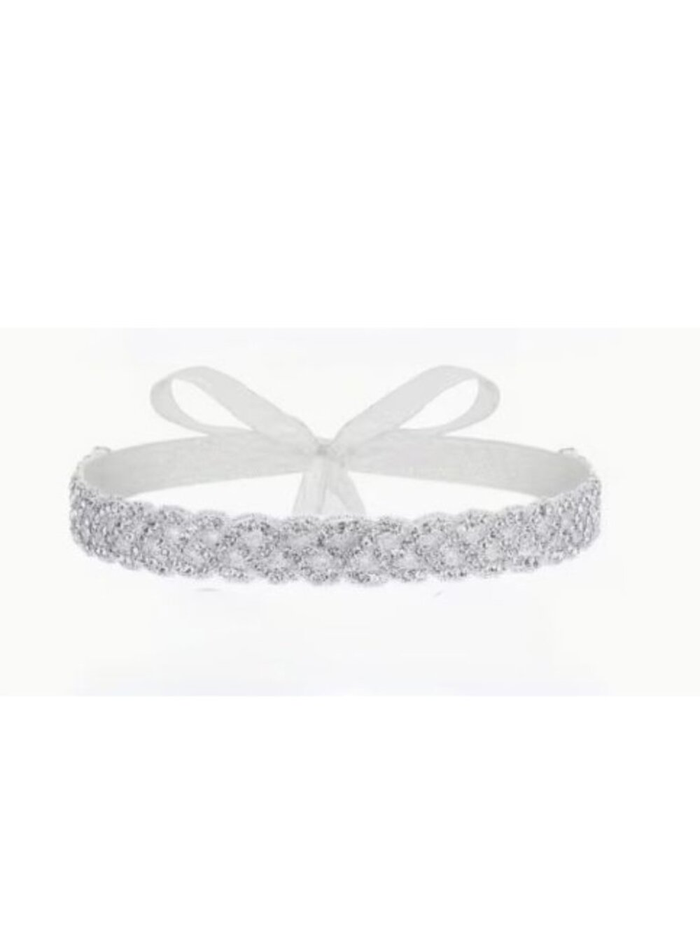 White Organza Ribbon Rhinestone Bridal Belt